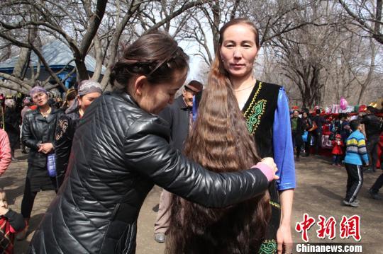 Long hair contest in Sinkiang in 2015 April