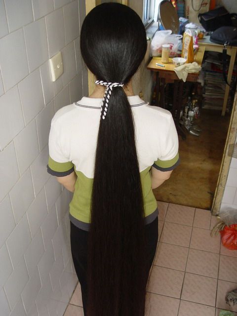 Zhou Hong's super thick long hair-3
