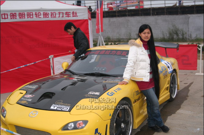 zhenzi with racing car