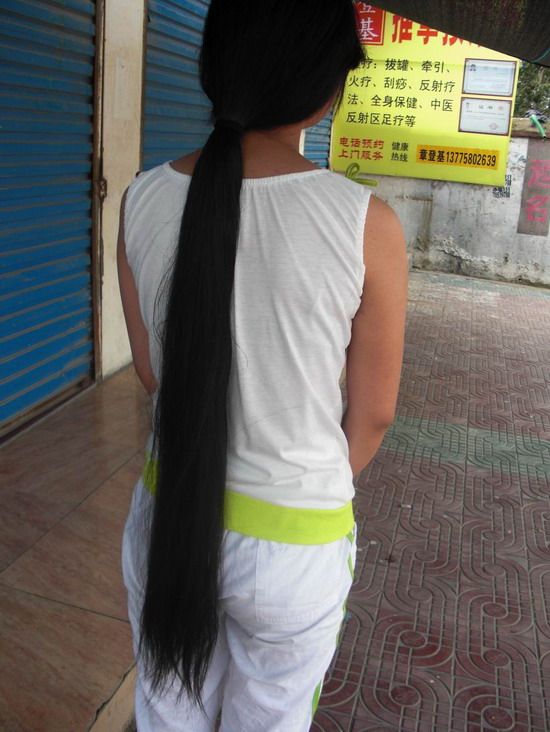 1.1 meters long hair girl in hot summer