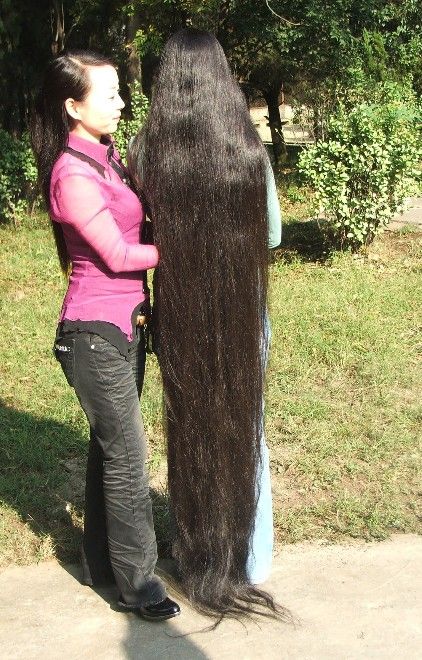 1.7 meters long hair made in bun