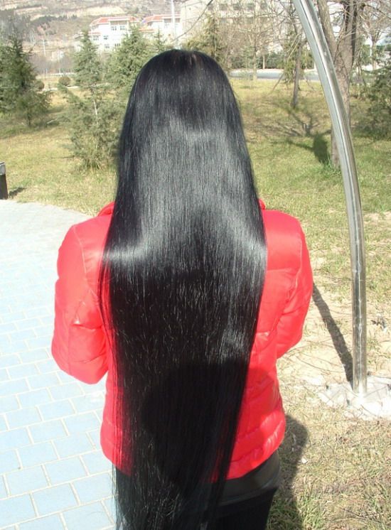Long hair flow in spring wind