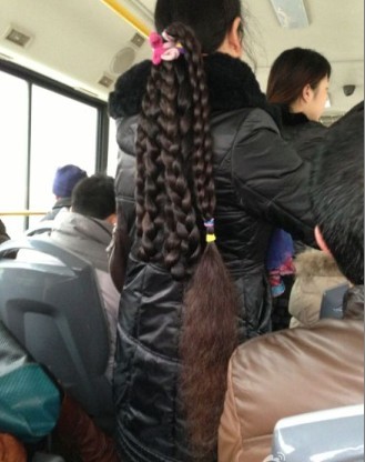 Super long braid on bus