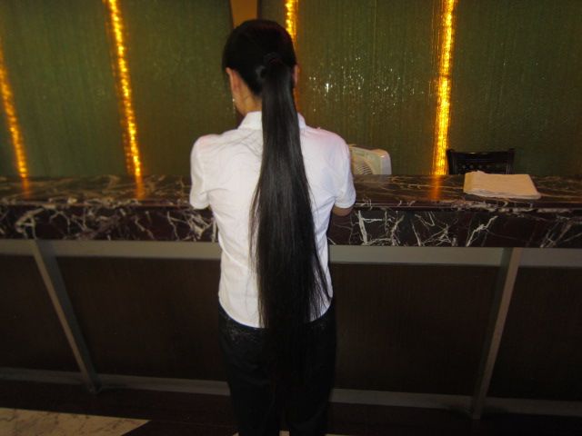 Long hair girl works in KTV