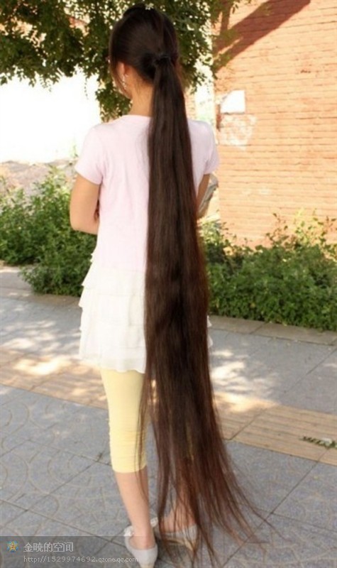 Super long ponytail reach to floor