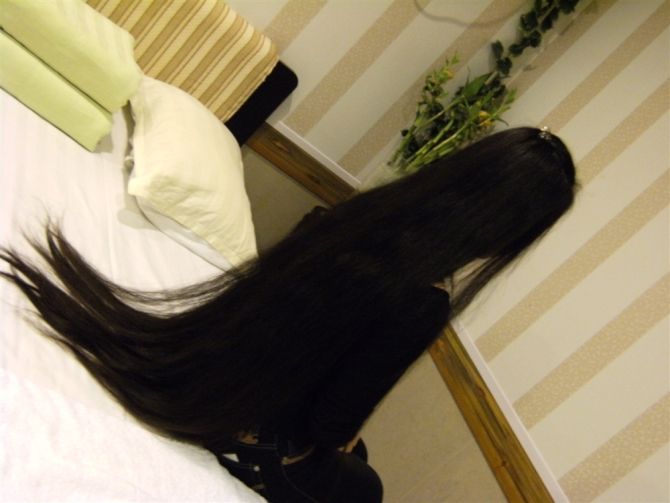 xiaobai's previous long hair photos
