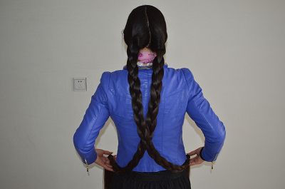 Long hair lady in blue dress-aidebianyuan NO.163