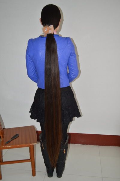 Long hair lady in blue dress-aidebianyuan NO.163