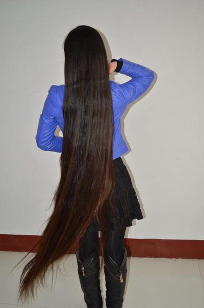 Long hair lady in blue dress-aidebianyuan NO.163