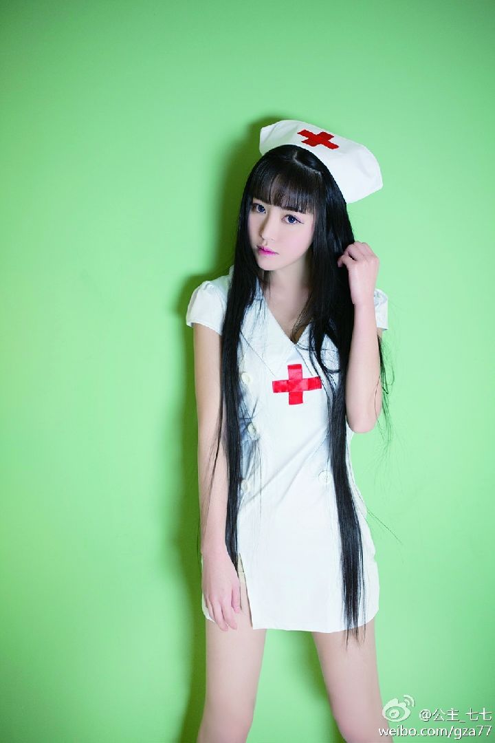 Young girl looks likes a sexy nurse