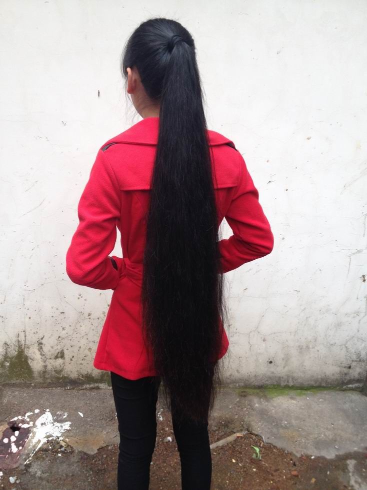 1 meter long hair with red cloth