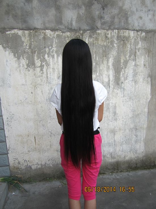 Young student has 1 meter long hair