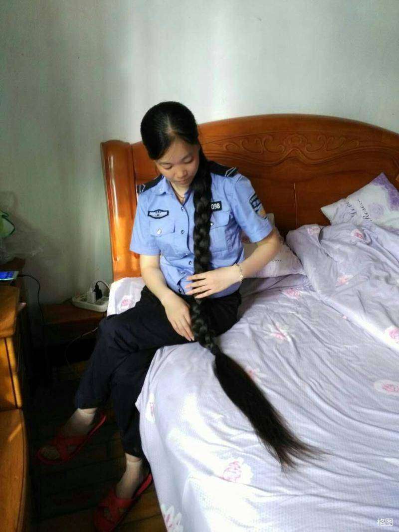 Super long braid policewoman