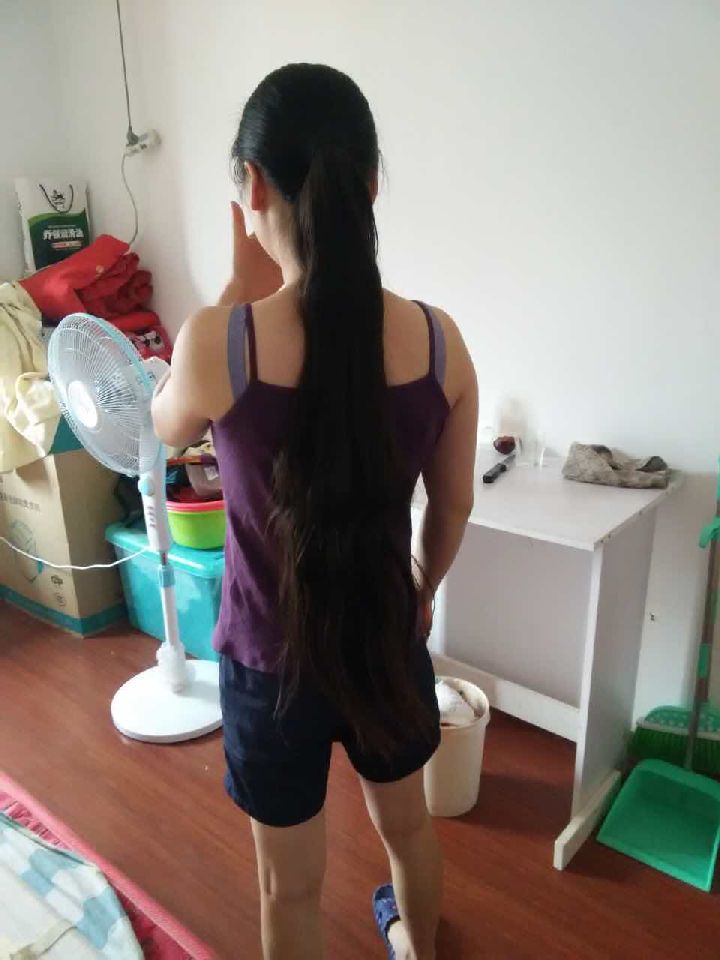 Hip length long hair in summer